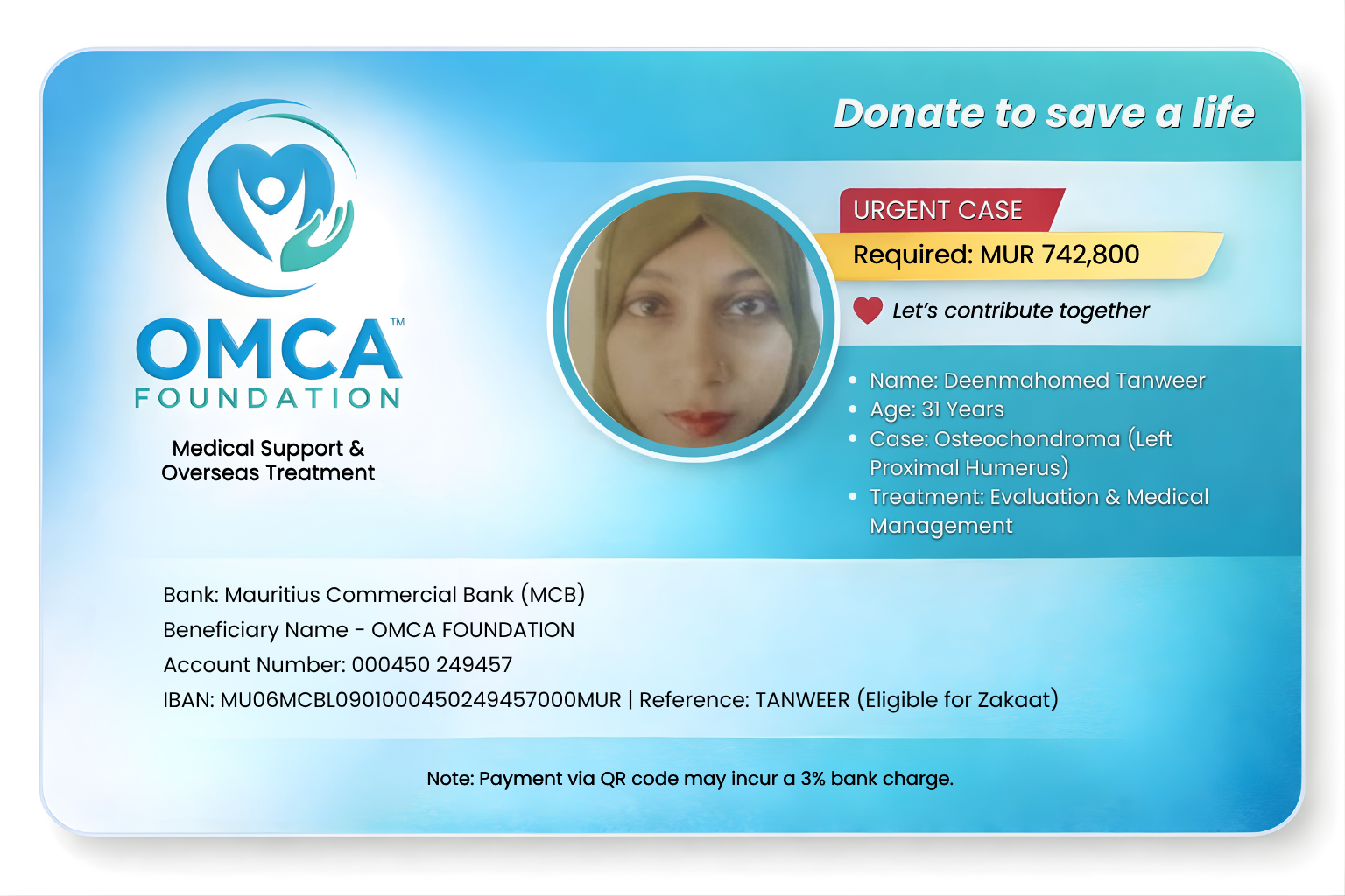 help save tanweer’s health – urgent medical treatment support