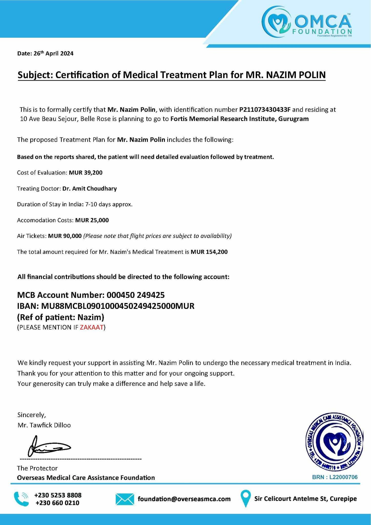 help save nazim’s life – urgent medical evaluation & treatment support