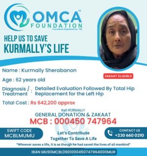 help save kurmally’s life – urgent left hip replacement surgery