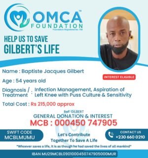 help save gilbert’s life – urgent infection management & knee treatment