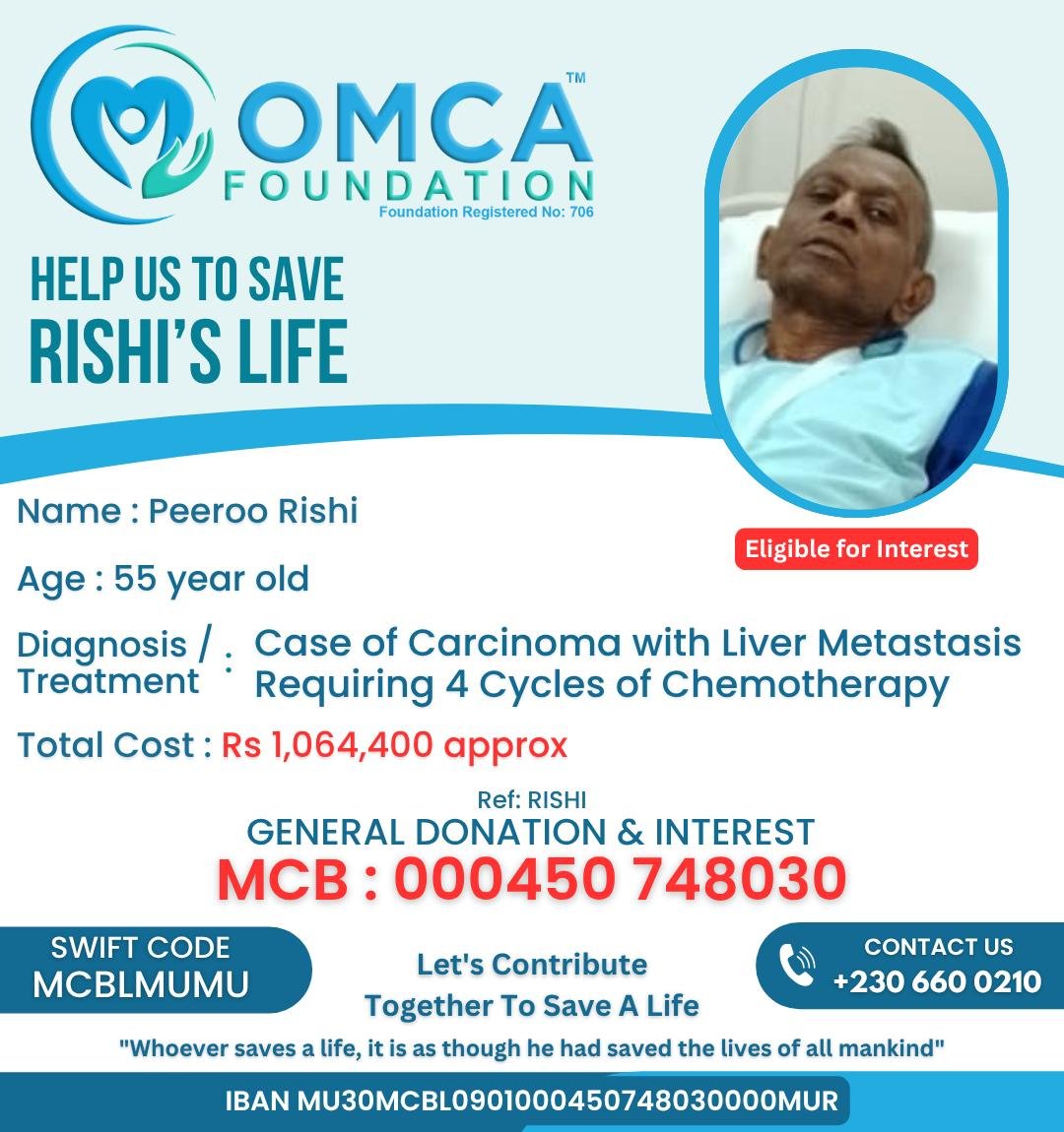 help save rishi’s life – urgent chemotherapy treatment support