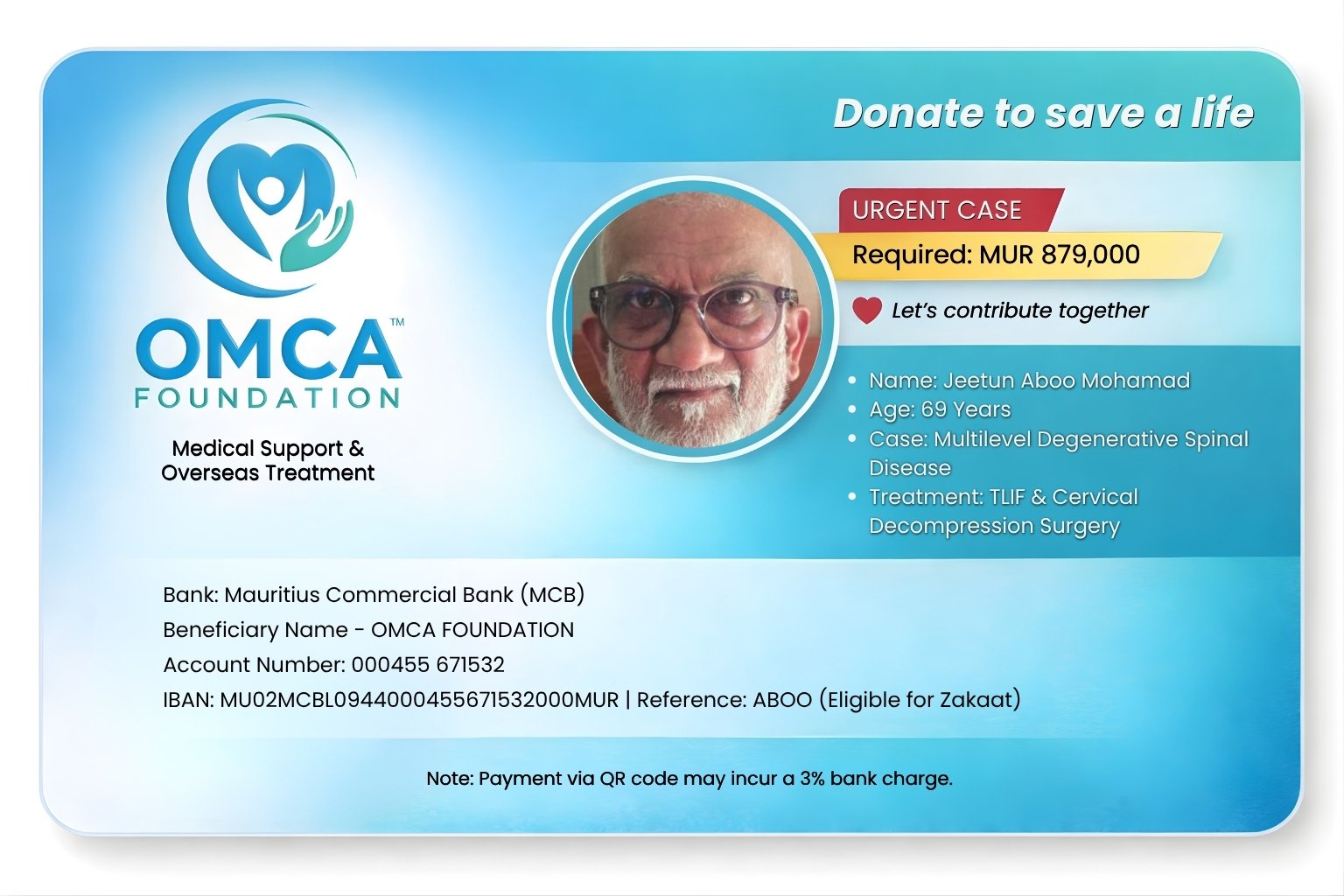 help save aboo’s life – urgent spine surgery support
