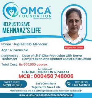 Help Save Mehnaaz’s Life – Urgent Spine Surgery Support