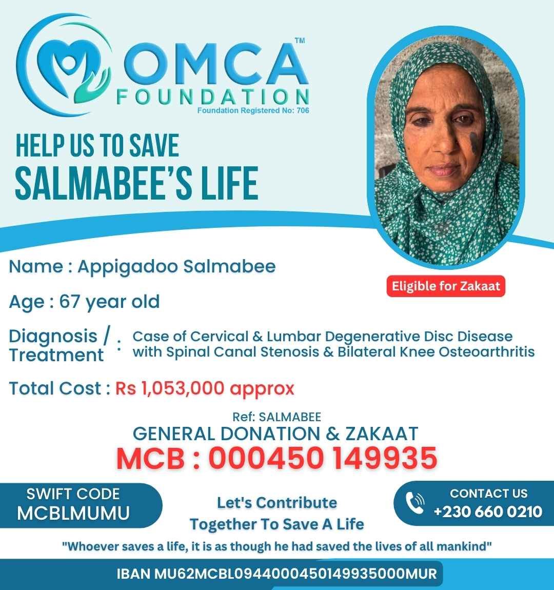 Help Save Salmabee’s Life – Urgent Spine & Knee Surgery Support