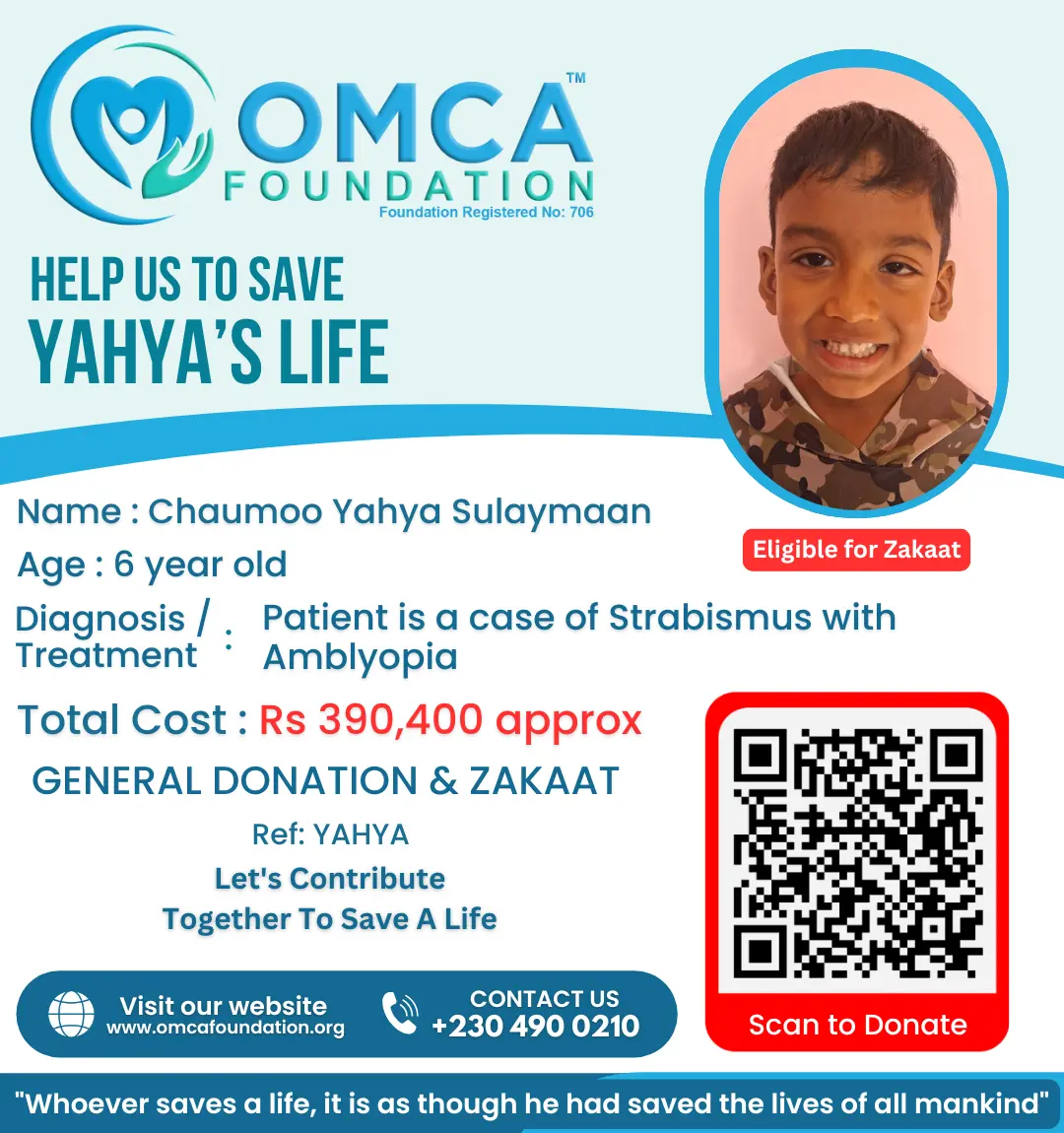 Help Save Yahya’s Life – Urgent Squint Surgery & Vision Treatment Support